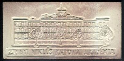 DN Zrínyi Miklós Katonai Akadémia ezüstözött Br emlékplakettje T:2 kopottas