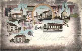 1899 Újvár (Novska) with the hotel and shop of Knopp litho (EB)