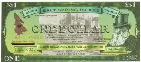 Salt Spring Island 2001. 1$ T:I + 2008. 2$ T:I