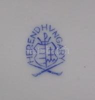 Herendi jelzéssel ellátott Petit bouquet de rose mintájú porcelán bonbonier / Herendi PBR chinaware ...