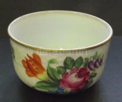 Herendi jelzéssel ellátott Petit bouquet de rose mintájú porcelán bonbonier / Herendi PBR chinaware bonbonier 5x9 cm