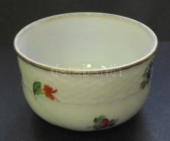 Herendi jelzéssel ellátott Petit bouquet de rose mintájú porcelán bonbonier / Herendi PBR chinaware ...