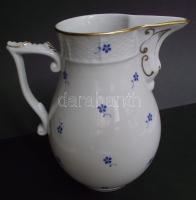Herendi jelzéssel ellátott apró kék virágokkal díszített porcelán kancsó / Herendi chinaware jug 16 cm
