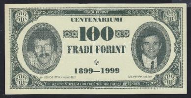 1999. 100Ft névértékű "Fradi Forint" Szívós, Gál, Dékany, Horváth fényképével T:I-