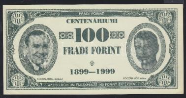 1999. 100Ft névértékű "Fradi Forint" Kocsis, Kóczán, Orosz, Blum fényképével T:I-