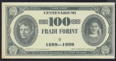 1999. 100Ft névértékű "Fradi Forint" Borbás, Csanádi, Mossóczy, Csiha fényképével T:II