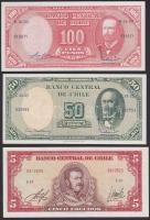 Chile 1958-59. 5P + 1960-61. 50P + 100P + 1964. 5Esc + 1967-76. 10Esc T:I