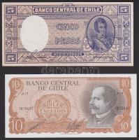 Chile 1958-59. 5P + 1960-61. 50P + 100P + 1964. 5Esc + 1967-76. 10Esc T:I
