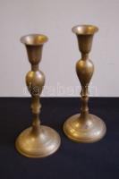 Dekoratív réz gyertyatartó pár 21 cm