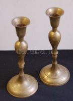 Dekoratív réz gyertyatartó pár 21 cm