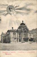 Budapest XIII. Lipót körút és a Vígszínház, színésznőket ábrázoló mechanikus lap