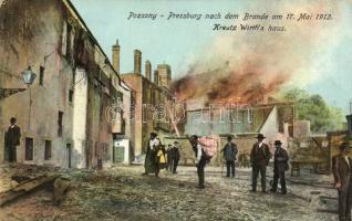 Pozsony after fire in 1913, the house of Kreutz Wirth