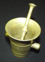 Régi réz mini mozsár törővel 10 cm