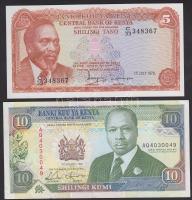 Kenya 1978. 5Sh + 1992. 10Sh T:I,II