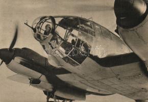 Military WWII German military aeroplane HE 111 cockpit