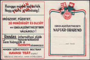 1942/1943 Iskolaszövetkezeti Naptár-Órarend