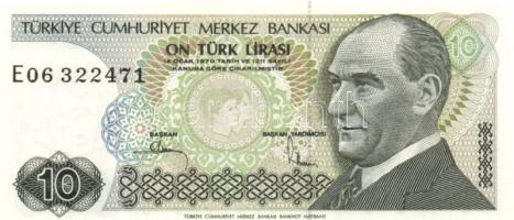 Törökország 1970.(1979) 10L (3x) egymást követő sorszámmal + 1970.(1983) 500L + 1970.(1986) 1000L T:...