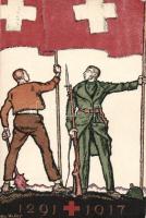 Swiss military propaganda, Bundesfeier 1917 Ga. s: Vallet