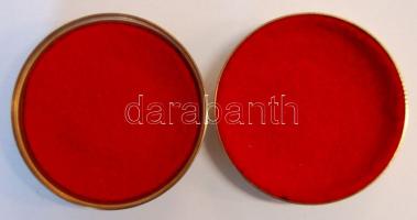 Réz ékszertartó kézzel festett porcelán betéttel d:7 cm