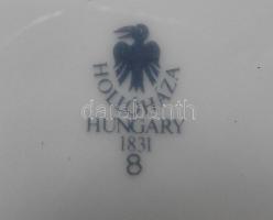 Hollóházi jelzéssel ellátott virágokkal és madárral díszített nagyméretű porcelán váza / Hollóházi c...