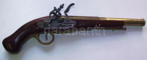 XIX. századi elöltöltős csappantyús spanyol gyártmányú London típusú díszpisztoly szép állapotú gyűjtői replikája
