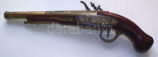 XIX. századi elöltöltős csappantyús spanyol gyártmányú London típusú díszpisztoly szép állapotú gyűj...