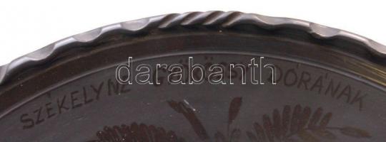 Nagyméretű fekete kerámia tál ifj. Fazekas Lajos Nádudvar jelzéssel d:39 cm