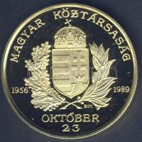 1989. "1956-1989 Október 23." Aranyozott emlékérem (29.9g) T:PP