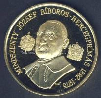 1991. Mindszenty József aranyozott emlékérem T:PP