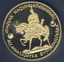 DN. A Magyar Államiság Kezdete aranyozott emlékérem T:PP