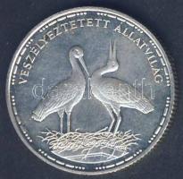 1992. 200Ft Ag "Veszélyeztetett állatvilág-gólya" T:PP eredeti tokban!