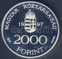1997. 2000Ft Ag "Integráció az EU-ba-EURO I" T:PP Tanúsítvánnyal és eredeti dísztokban!