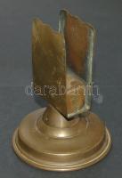 Régi réz petróleum lámpa üvegbúrával (kisebb sérülések) 52 cm és egy réz gyufatartó