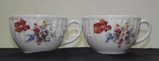 Hüttl Tivadar kir. udvari szállító festett porcelán teáscsésze 2 db / 2 tea mugs Epiag Hüttl Tivadar
