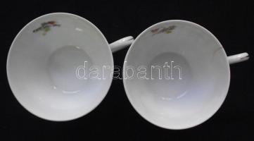 Hüttl Tivadar kir. udvari szállító festett porcelán teáscsésze 2 db / 2 tea mugs Epiag Hüttl Tivadar
