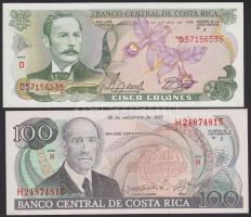 Costa Rica 1989.10.4. 5C + 1993.9.28. 100C T:I