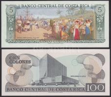 Costa Rica 1989.10.4. 5C + 1993.9.28. 100C T:I