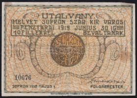 Sopron 1918. 10f utalvány T:III f