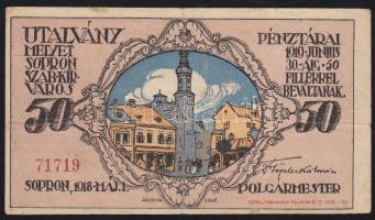 Sopron 1918. 50f utalvány T:III