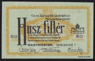 Nagymegyer/hadifogolytábor 1916. 20f T:I
