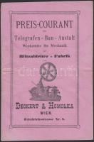 cca 1900 Deckert & Homolka távíró-alkatrész katalógus / Telegraph part catalogue 12p