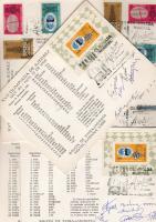 1966 Sakk sorozat és blokk 6 db FDC a sakkolimpián résztvevő ismert sakkozók aláírásaival/ Schacholympia 6 Stk FDC mit Unterschriften von 13 berühmten Schachspielern