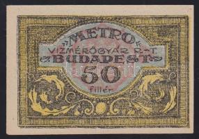 Budapest / Metro Vízmérőgyár Rt. 1920. 50f utalványa T:I