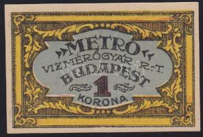 Budapest / Metro Vízmérőgyár Rt. 1922. 1K utalványa T:I