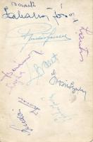 1953 Az Aranycsapat Anglia elleni győzelmére készült fénykép, hátoldalán a tagok eredeti aláírásával...