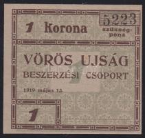 Budapest / Vörös Újság 1919. 1K T:I