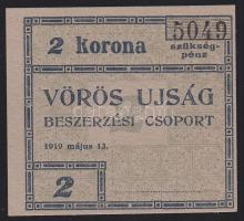 Budapest / Vörös Újság 1919. 2K T:I