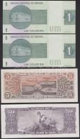 Brazília 1961-62. 5C + 1966-67. 50C + 1980. 1C (2x) egymást követő sorszámmal T:I