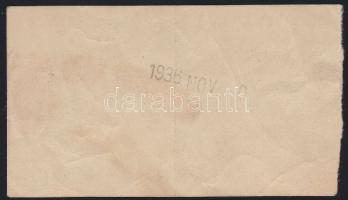 1936. Nemzeti Színház jegy 50f értékben T:III