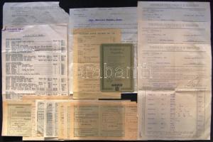 Vegyes nyomtatvány tétel: külföldi számlák, csekkek, étlapok, térképek, fotók, üdvözlőlapok